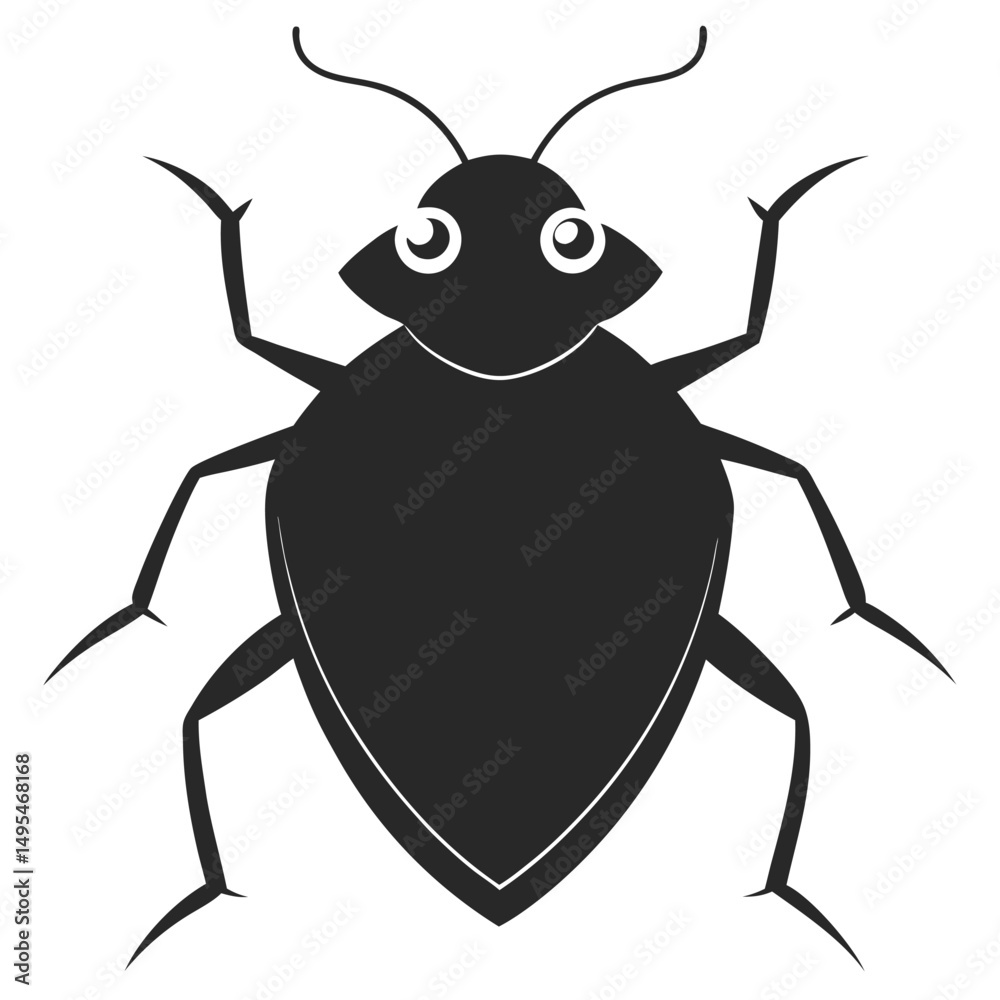 Fototapeta premium Simple Stylized Bed Bug Vector Illustration Isolated On White Background