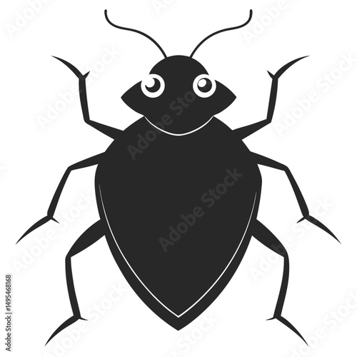 Simple Stylized Bed Bug Vector Illustration Isolated On White Background