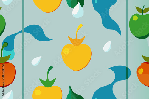 seamless pattern with fruits