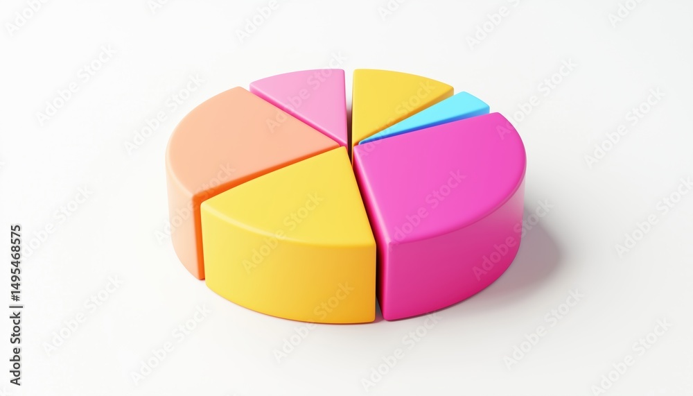 Obraz premium Visualizing Data Using Pie Charts: Show Data In Proportionate Circular Segments, Each Slice Representing A Category To Simplify Complex Information Efficiently.