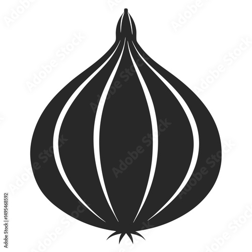 Onion Minimalist Vector Illustration Silhouette Isolated On White Background Food Ingredient