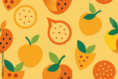 seamless pattern with fruits
