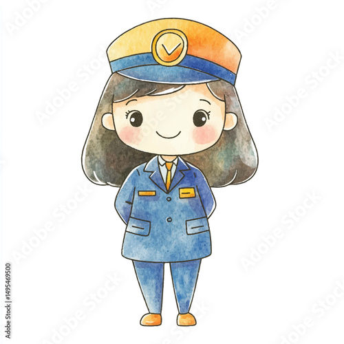 A girl Flight Attendant