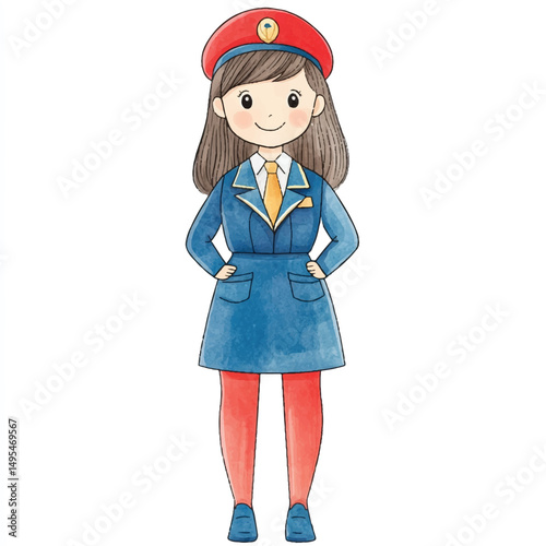 A girl Flight Attendant