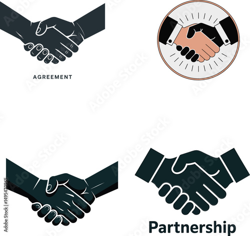 Partnership Handshake Vector Icons