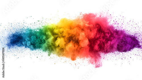 Vibrant Rainbow Explosion of Holi Paint Color Powder for Festive Celebrations