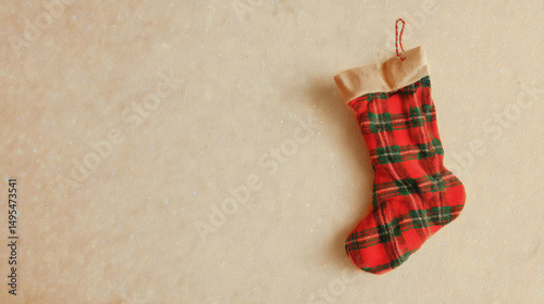 Christmas 90s Keepsake 04 Plaid Holiday Stocking.