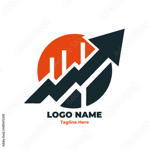 Minimal clean vector financial logo for branding firm tax agency consultant advisor business company and digital economy planner service