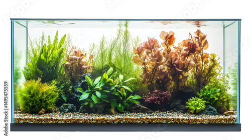 Transparent Blank Fish Tank Glass Isolated on Transparent Background