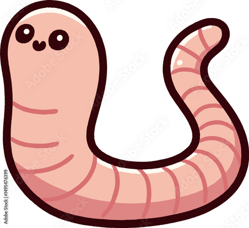シンプルなミミズのイラスト