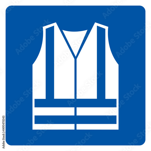 Wear High Visibility Clothing Symbol Sign,Vector Illustration, Isolated On White Background Label. EPS10