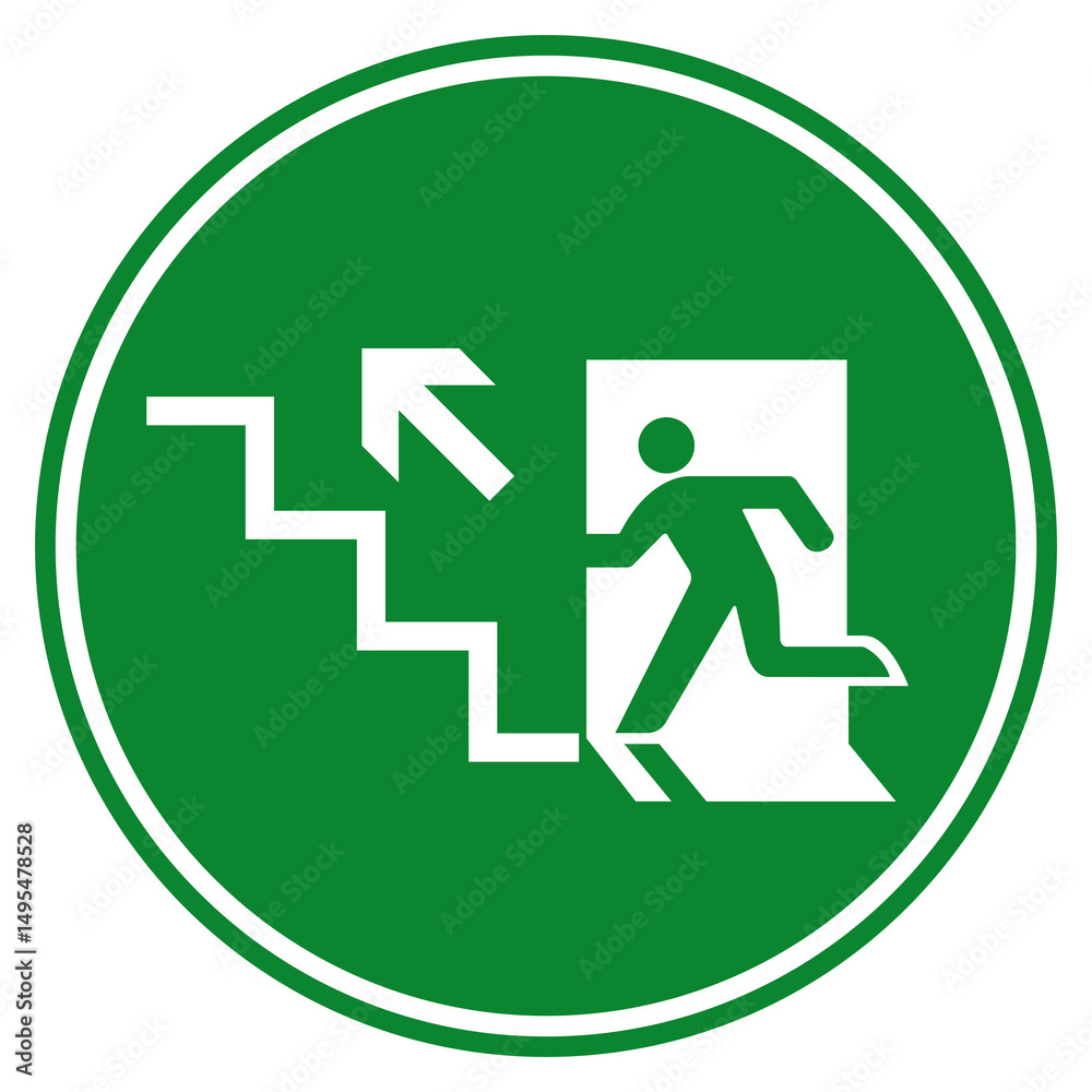 Exit Up Stair Symbol Sign, Vector Illustration, Isolate On White Background Label.EPS10 Exit Up Stair Symbol Sign, Vector Illustration, Isolate On White Background Label.EPS10