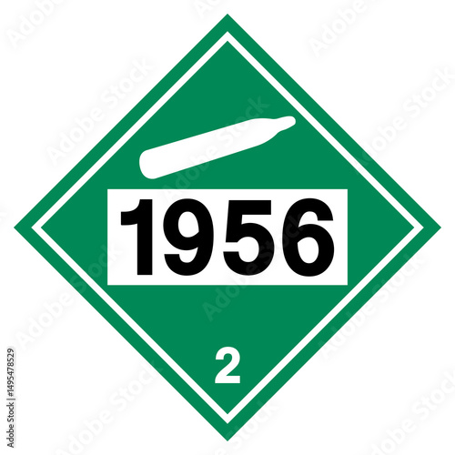 UN1956 Class 2 Non Flammable Gas Symbol Sign, Vector Illustration, Isolate On White Background Label.EPS10