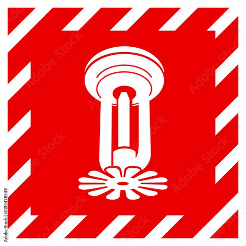 Fire Sprinkler Symbol Sign, Vector Illustration, Isolate On White Background Label.EPS10