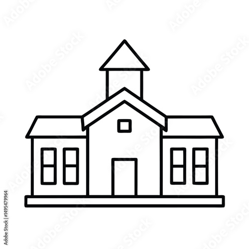 school building vector art icons.