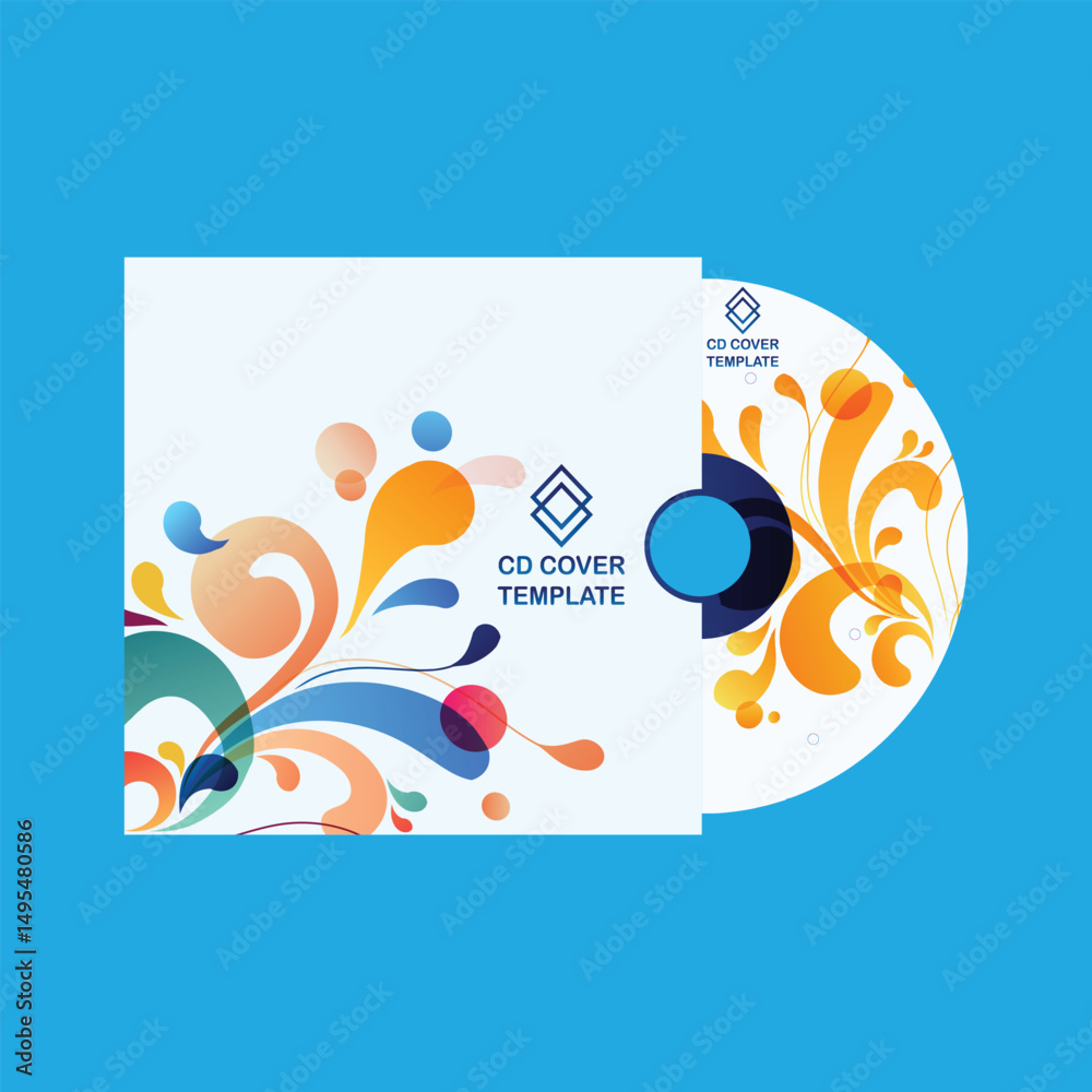 Naklejka premium Abstract cd cover design template