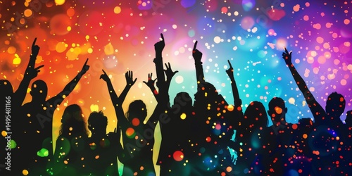 Silhouette Party: Colorful Celebration