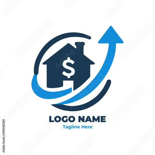 Gradient abstract financial logo template in gold for investment agency corporate brand economy consultant tax firm and finance startup business