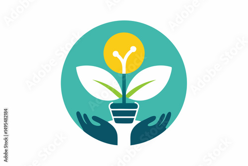 light bulb with flower