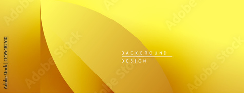 Abstract yellow layers create dynamic background. Gradient shades offer modern visual appeal, suitable for presentations. Simple, clean design.