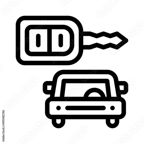 car key line icon