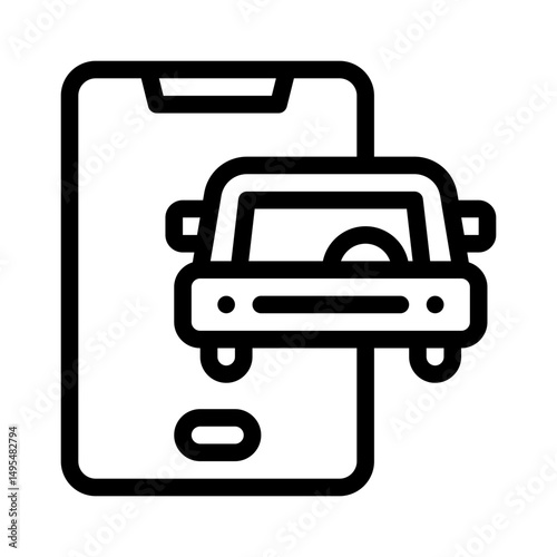 car booking line icon