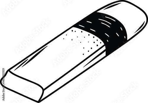 Onigiri: A close-up illustration of an onigiri, a Japanese rice ball, meticulously depicted with its iconic seaweed wrapping.