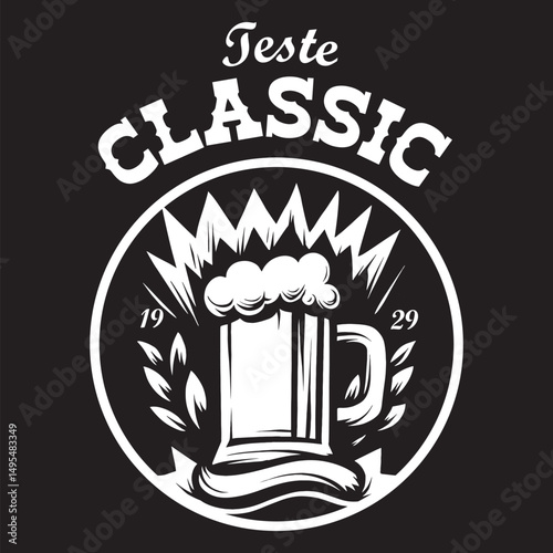 Vintage illustration of a refreshing beer drink