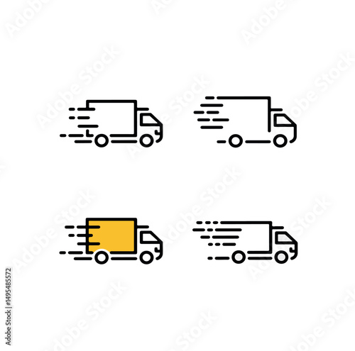 vector illustration of a set of icons for delivery.
