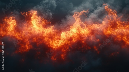 Blazing Inferno: A Fiery Landscape of Intense Heat and Dark Hues Abstract