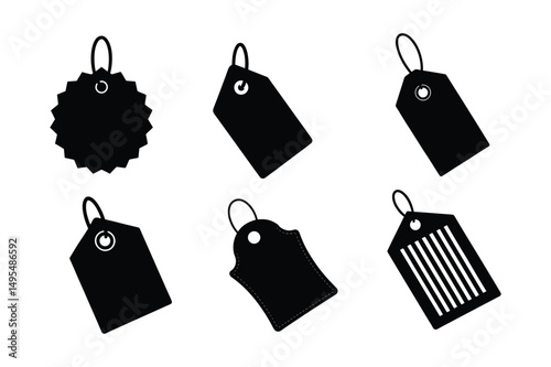 Sale label icon Silhouette Vector bundle  illustration, Sale label  tag Silhouette 