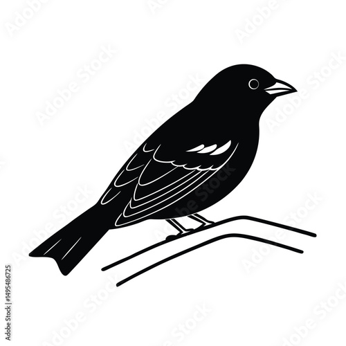 Scarlet Tanager vector silhouette