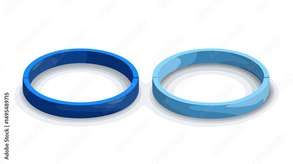 Two Smooth Geometric Blue Rings on a White Background Representing Minimalist Design Two Smooth Geometric Blue Rings on a White Background Representing Minimalist Design