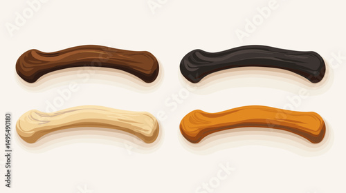 Various Dog Chew Treats in Different Shapes and Colors for Pet Nutrition and Enjoyment