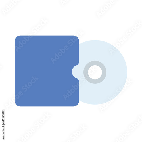 Digital disc icon, versatile for tech and multimedia projects. Clean, simple.