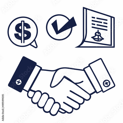business handshake vector illustration