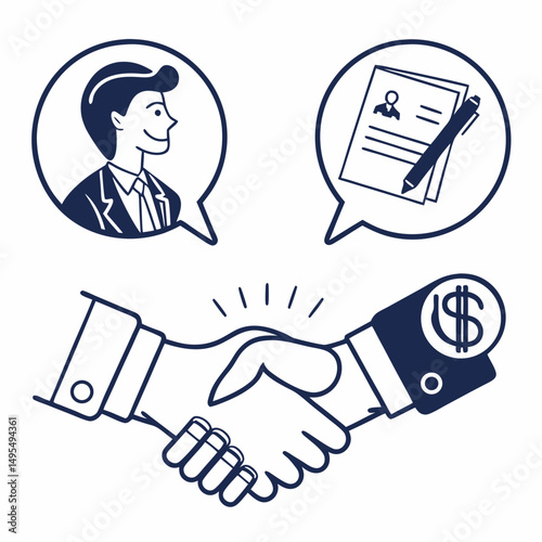 business handshake vector illustration