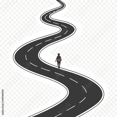 asphalt road with white background