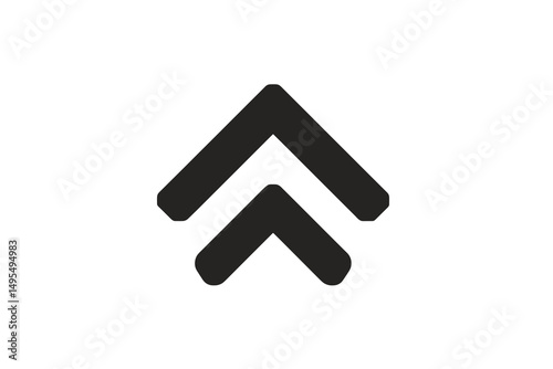 Abstract Black Upward Arrows on White Background
