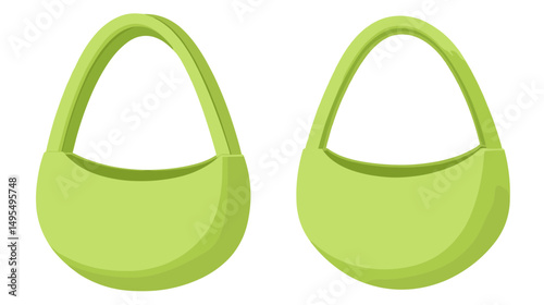 Stylish Green Handbags on White Background Ideal for Casual Shopping and Fashion Accessories