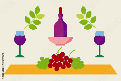 wine glass and grape