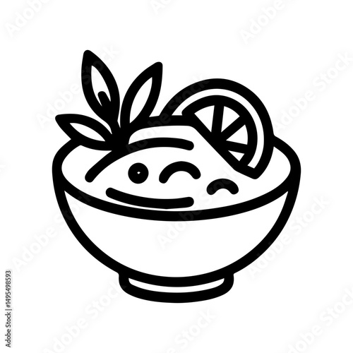 Tom yum icon on white background vector
Vector Thai food icon