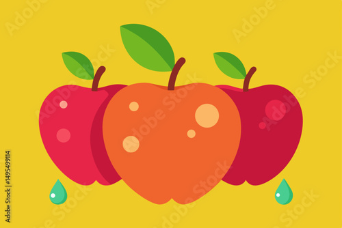 red apple vector illustration