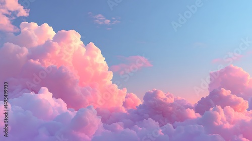 A Breathtaking View of Pastel Pink and White Clouds at Sunset