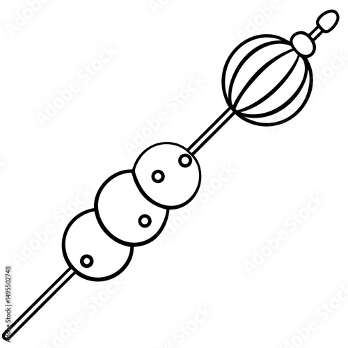 Fruit Skewer line art vector