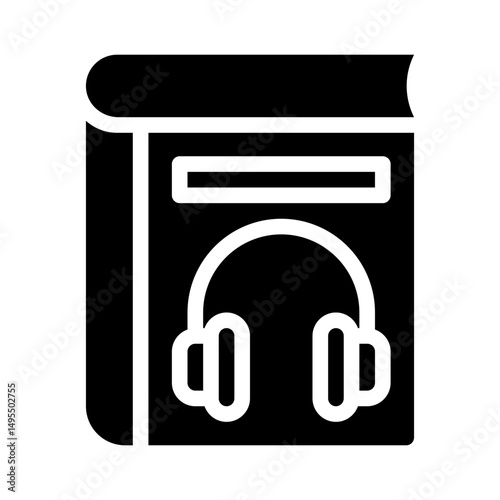 audiobook glyph icon