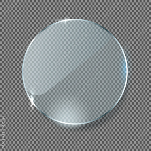vector of Clear, shiny acrylic sheet. Transparent plastic panel. Realistic glare and reflection on a see-through surface. Ideal for showcasing objects or designs.