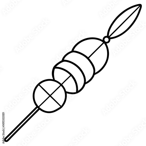 Fruit Skewer line art vector