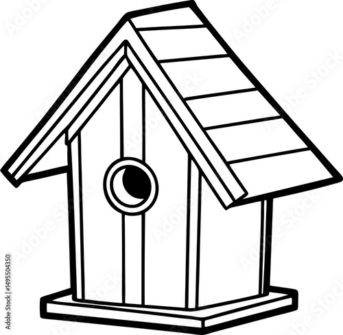  Bird house isolated on white background  vector art illustration