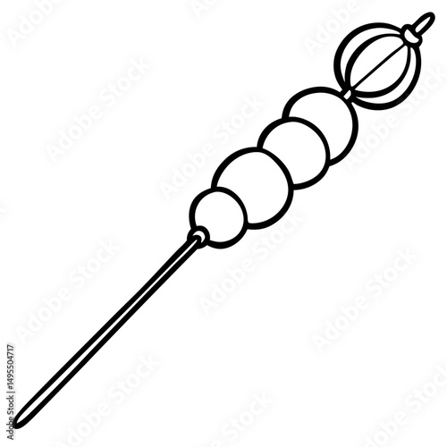 Fruit Skewer line art vector